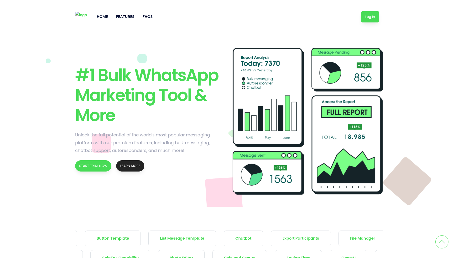 Chat2Me live website preview