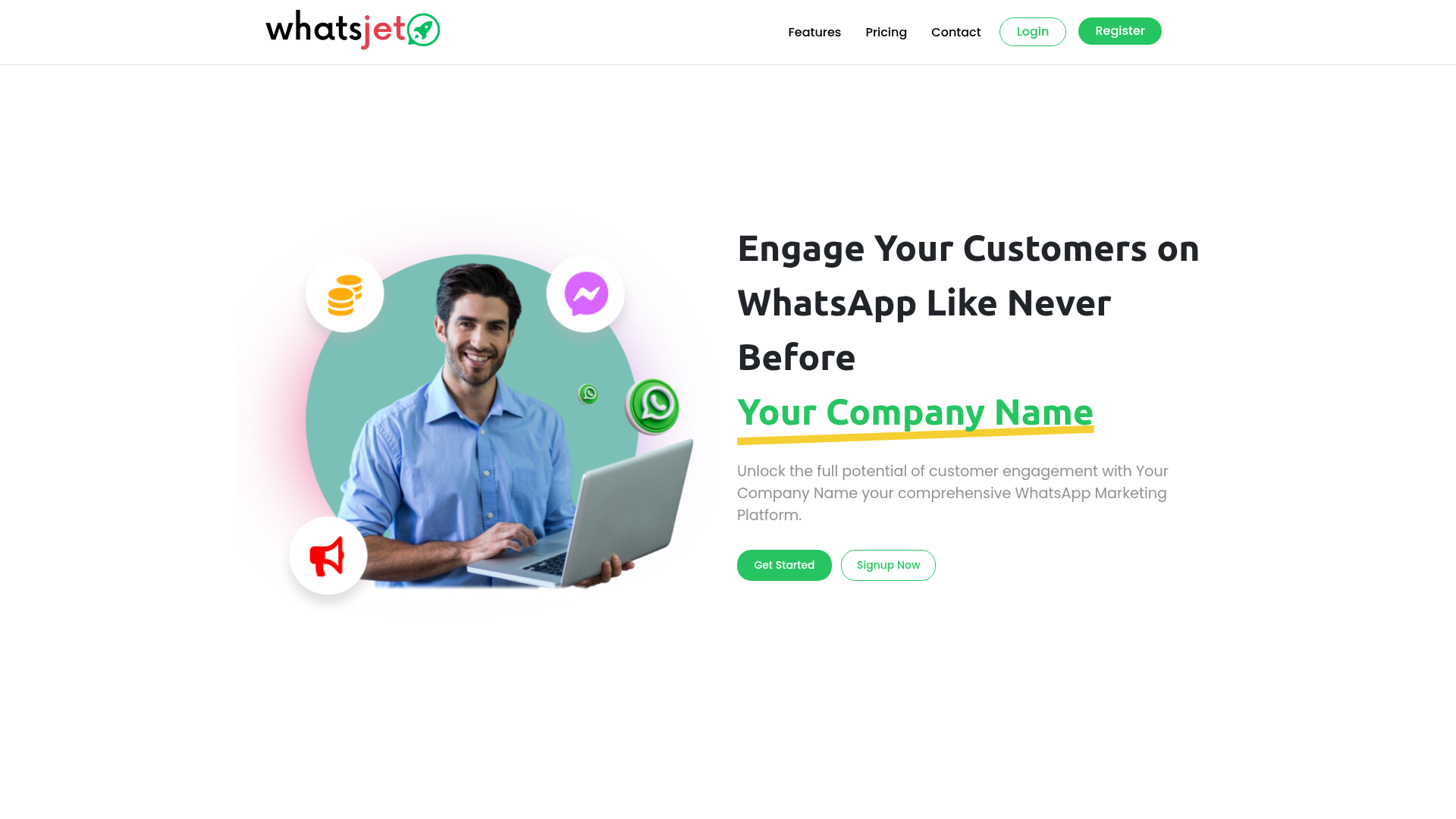 WhatsJet (Techwa) live website preview